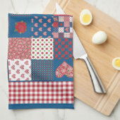 キッチンタオル、ティータオルフェイク、パッチワーク、ギンガム キッチンタオル (四つ折り)