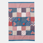 キッチンタオル、ティータオルフェイク、パッチワーク、ギンガム キッチンタオル (縦)