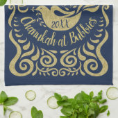 キッチンタオル「ハッピーハヌカー(ユダヤ教の祭り)Blackboard Dove」 キッチンタオル (折り畳み)