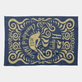 キッチンタオル「ハッピーハヌカー（ユダヤ教の祭り）Blackboard Dove」 キッチンタオル