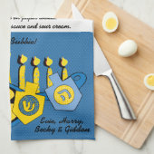 キッチンタオル「ハヌカフライラッケスレシピ」 キッチンタオル (四つ折り)