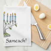 キッチンタオル – ハヌカーハヌカー(ユダヤ教の祭り)-(ユダヤ教)メノラー (四つ折り)