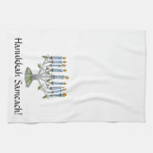 キッチンタオル – ハヌカーハヌカー(ユダヤ教の祭り)-(ユダヤ教)メノラー (横)