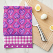 キッチンタオル、ハート、花、チェック、水玉模様 キッチンタオル (四つ折り)