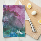 キッチンタオル「ピンクブルーインクロー」 キッチンタオル (四つ折り)