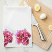 キッチンタオル – ピンク牡丹 (四つ折り)