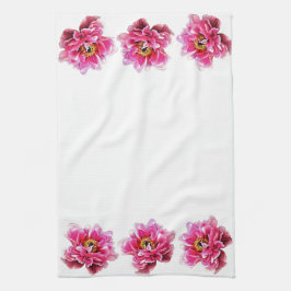 キッチンタオル – ピンク牡丹