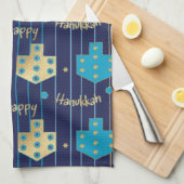 キッチンタオル「ブルー/金ゴールドドレディール」 キッチンタオル (四つ折り)