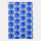 キッチンタオル – 同心円（青） (縦)