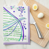 キッチンタオル「天草花」紫のトリム キッチンタオル (四つ折り)