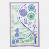 キッチンタオル「天草花」紫のトリム キッチンタオル (縦)