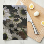 キッチンタオル – 白黒デイジー (四つ折り)
