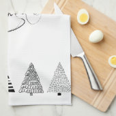 キッチンタオル「白黒樹」 キッチンタオル (四つ折り)