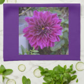 キッチンタオル（紫のダリア付） キッチンタオル (折り畳み)