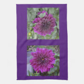 キッチンタオル（紫のダリア付） キッチンタオル (縦)