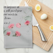 キッチンタオル – 聖書ピリピ4:6-7 (四つ折り)