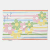 キッチンタオル「花とストライプ」 キッチンタオル (横)