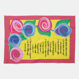 キッチンタオル「花とベーキングのヒント」 キッチンタオル