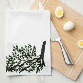 キッチンタオル – 葉付き枝インターレース (四つ折り)