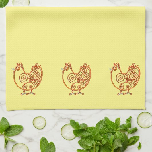 キッチンタオル – 銅線チキン (折り畳み)