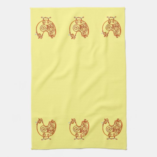 キッチンタオル – 銅線チキン (縦)
