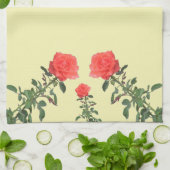 キッチンタオル – 長い茎ピンクのバラ (折り畳み)