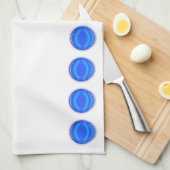 キッチンタオル – 青いドット (四つ折り)