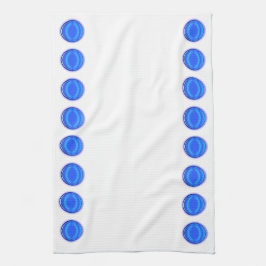 キッチンタオル – 青いドット (縦)
