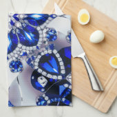 キッチンタオル(青い白い色のデザイン) キッチンタオル (四つ折り)