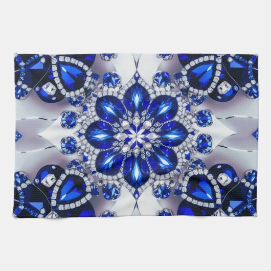 キッチンタオル(青い白い色のデザイン) キッチンタオル (横)