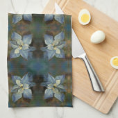 キッチンタオル – Blue Pointsettias (四つ折り)