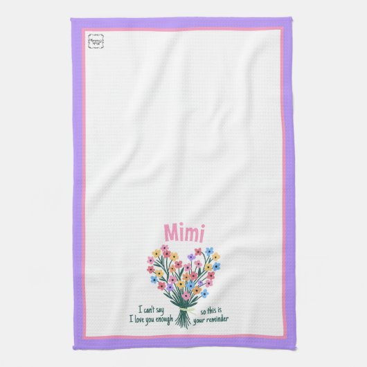 キッチンタオル – Bouquet （紫） (縦)