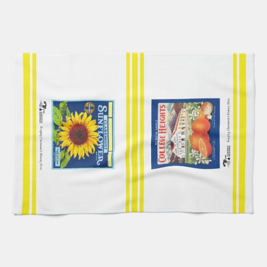 キッチンタオル – Claremont CA 2 Fruit Crateラベル (横)