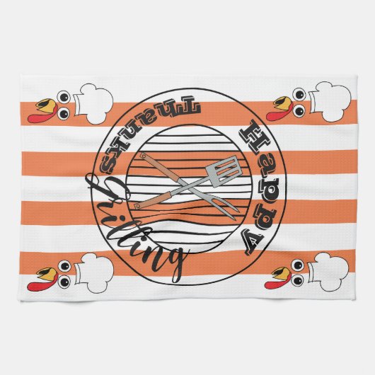 キッチンタオル「Happy ThanksGrilling」 キッチンタオル (横)