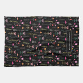 キッチンタオル – Neon Wildflowers、カスタムモノグラム (横)