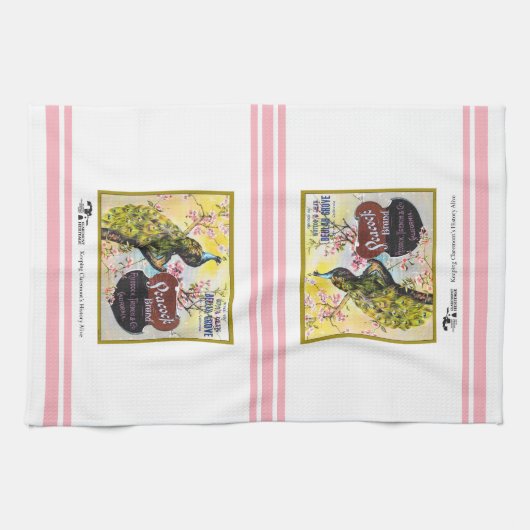 キッチンタオル – Peacock fruit crateラベル (横)