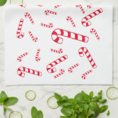 キッチンタオル – Red Candy Canes (折り畳み)