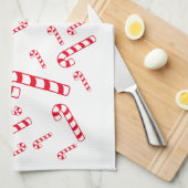 キッチンタオル – Red Candy Canes (四つ折り)