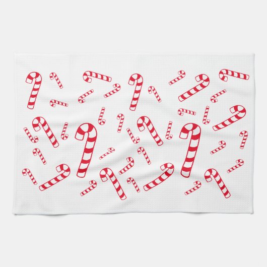 キッチンタオル – Red Candy Canes (横)