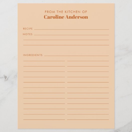 キッチンタンモダンブラウンレシピインサートから (正面)