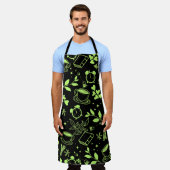 キッチンダイニングかわいいティーコーヒーブック エプロン (着用した状態)