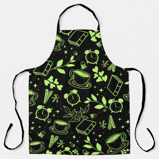 キッチンダイニングかわいいティーコーヒーブック エプロン (正面)