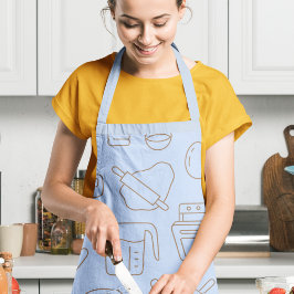 キッチンダイニングシェフ料理アツベイカーブルー エプロン