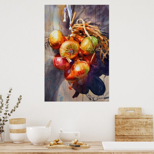 キッチンダイニング絵画ルーム用オニオンウォーター色 ポスター (キッチン)