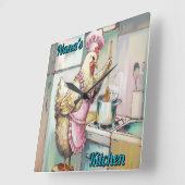 キッチンチキン時計 スクエア壁時計 (傾斜)