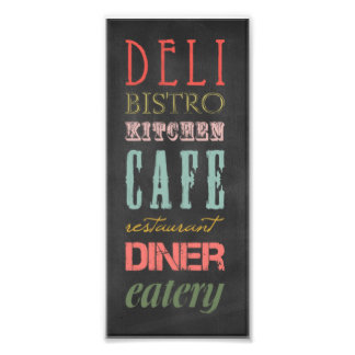 キッチンチョークボードキッチンレストランデリカフェBI フォトプリント           