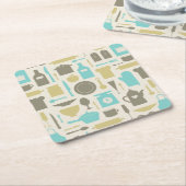 キッチンツールのパターン スクエアペーパーコースター (アングル)