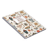 キッチンツールのパーソナライズされた素朴レシピ ノートブック (右側)