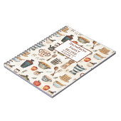 キッチンツールのパーソナライズされた素朴レシピ ノートブック (左側)