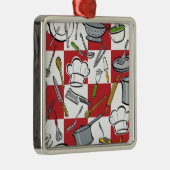 キッチンツールチェッカーボード メタルオーナメント (右)